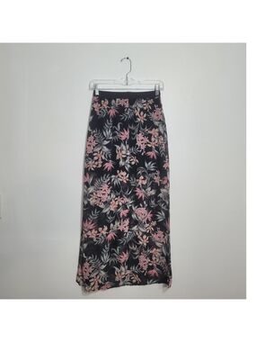 Divided H&M Black Floral Maxi Skirt With Side Slits Size 2